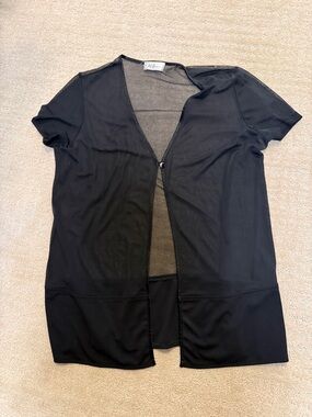 AGB Black Short Sleeve Mesh Cardigan